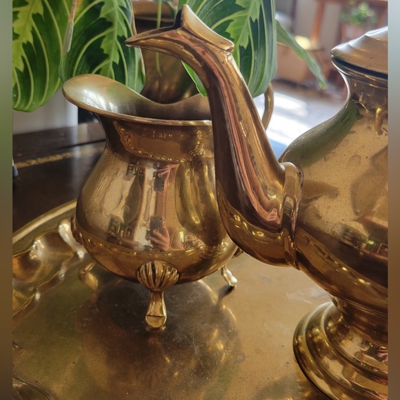 Brass Tea Set with Tray - Picture 3 of 8